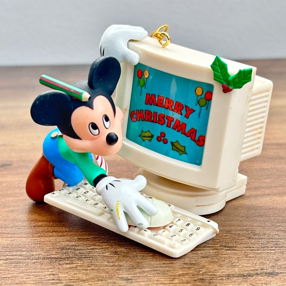 VINTAGE Disney Mickey Mouse Computer Tree-Rific Treasures ENESCO Tree Ornament
